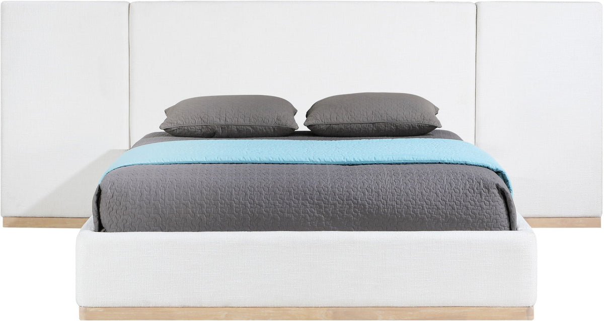 Bennet - Upholstered Bed - Select Living Furniture - Upholstered Beds - Meridian Furniture - BennetCream-K130 - White -King - Bennet - Upholstered Bed -