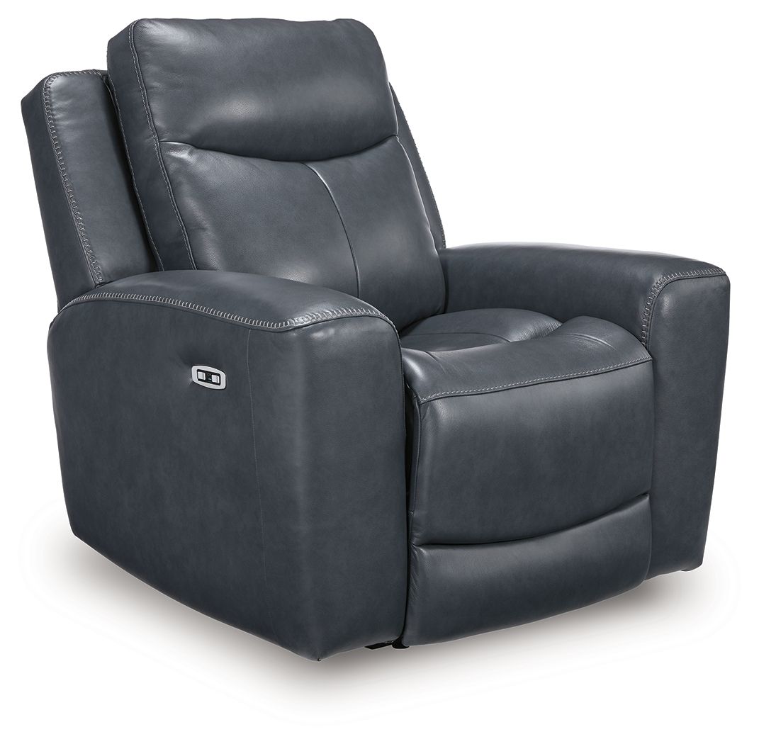 Bexhurst - Power Recliner With Adjustable Headrest - Select Living Furniture - Reclining Chairs - Signature Design by Ashley® - PCU1210013 - Blue - Bexhurst - Power Recliner With Adjustable Headrest -