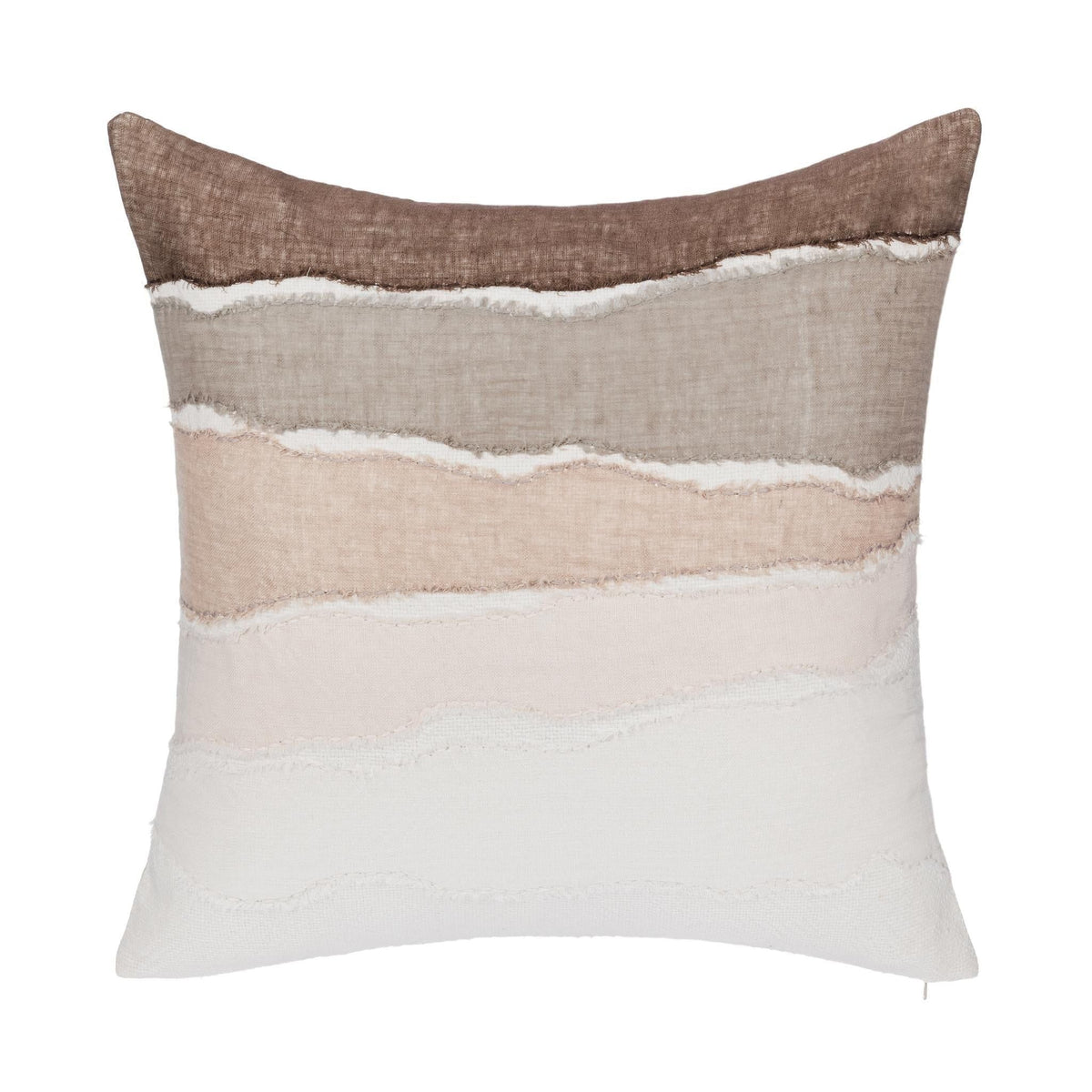 Bikram - 22" x 22" LN Pillow - Ivory / Mocha Cream - Select Living Furniture - Accent Pillows - Villa - V320047 - Bikram - 22" x 22" LN Pillow - Ivory / Mocha Cream -