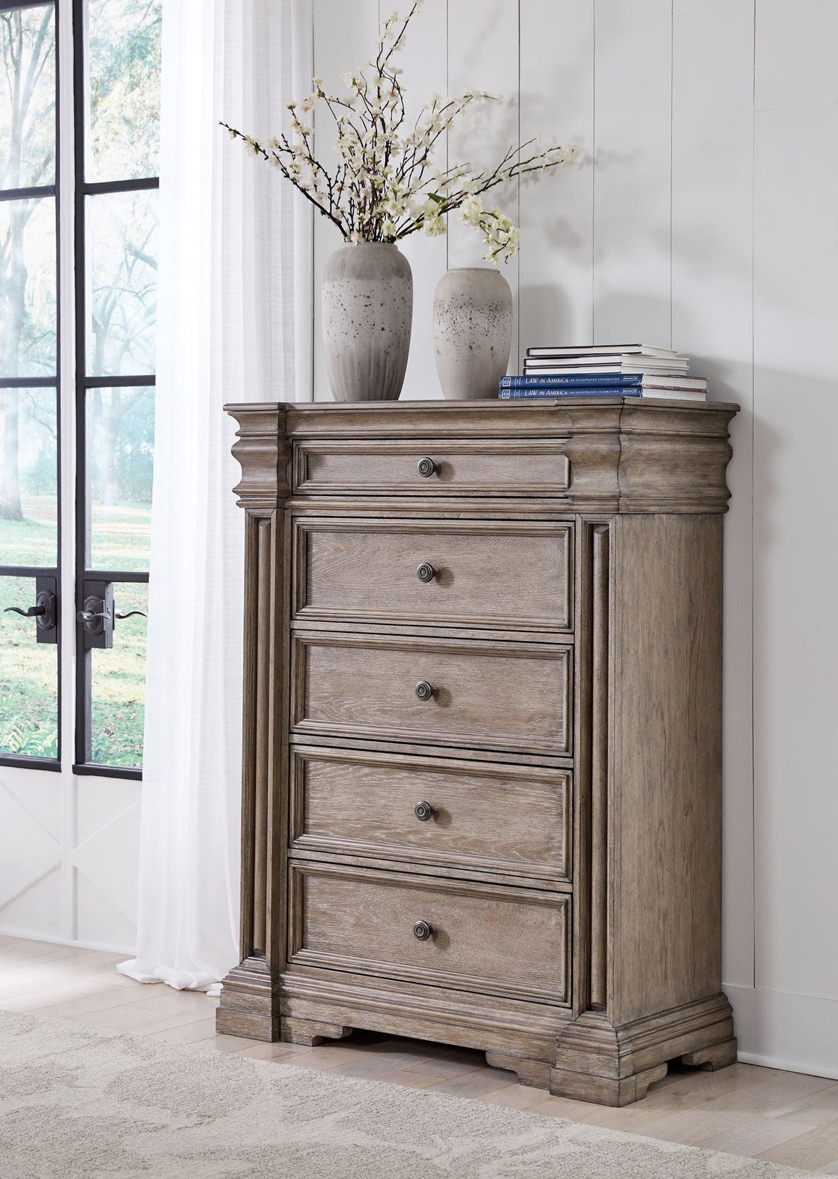 Blairhurst - Five Drawer Chest - Light Grayish Brown - Select Living Furniture - Accent Chests - Signature Design by Ashley® - B916-46 - Blairhurst - Five Drawer Chest - Light Grayish Brown -