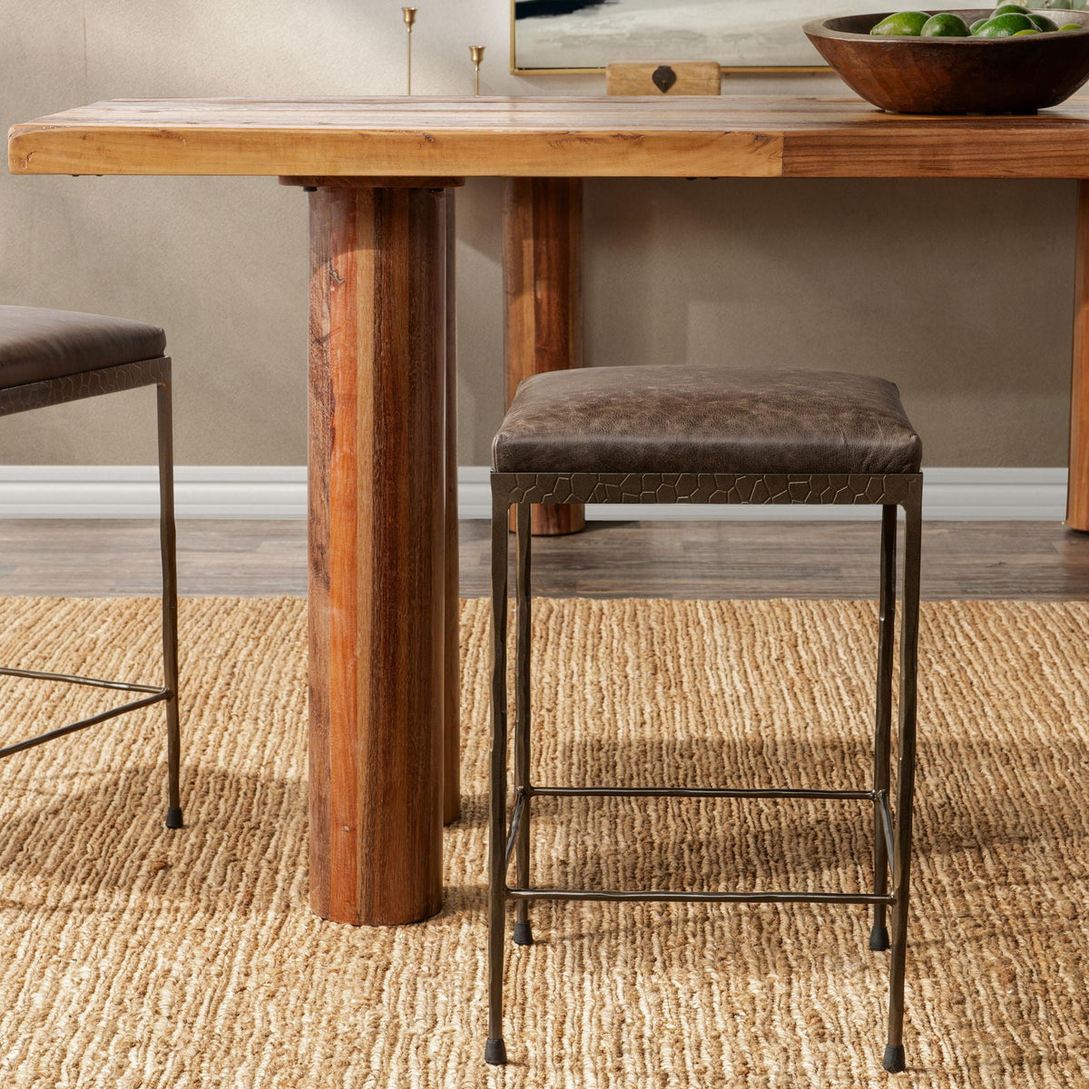 Bose - 26" Leather Counter Stool - Select Living Furniture - Counter Height (24"-27") - Classic Home - 53002007 - Cocoa Brown - Bose - 26" Leather Counter Stool -