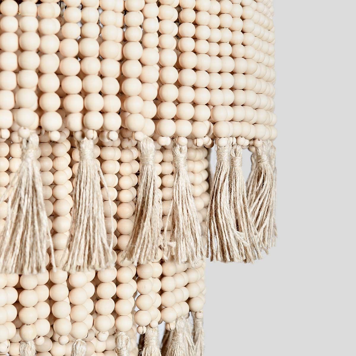 Brittany - Beaded Round Chandelier - Natural - Select Living Furniture - Chandeliers - Classic Home - 56004229 - Brittany - Beaded Round Chandelier - Natural -