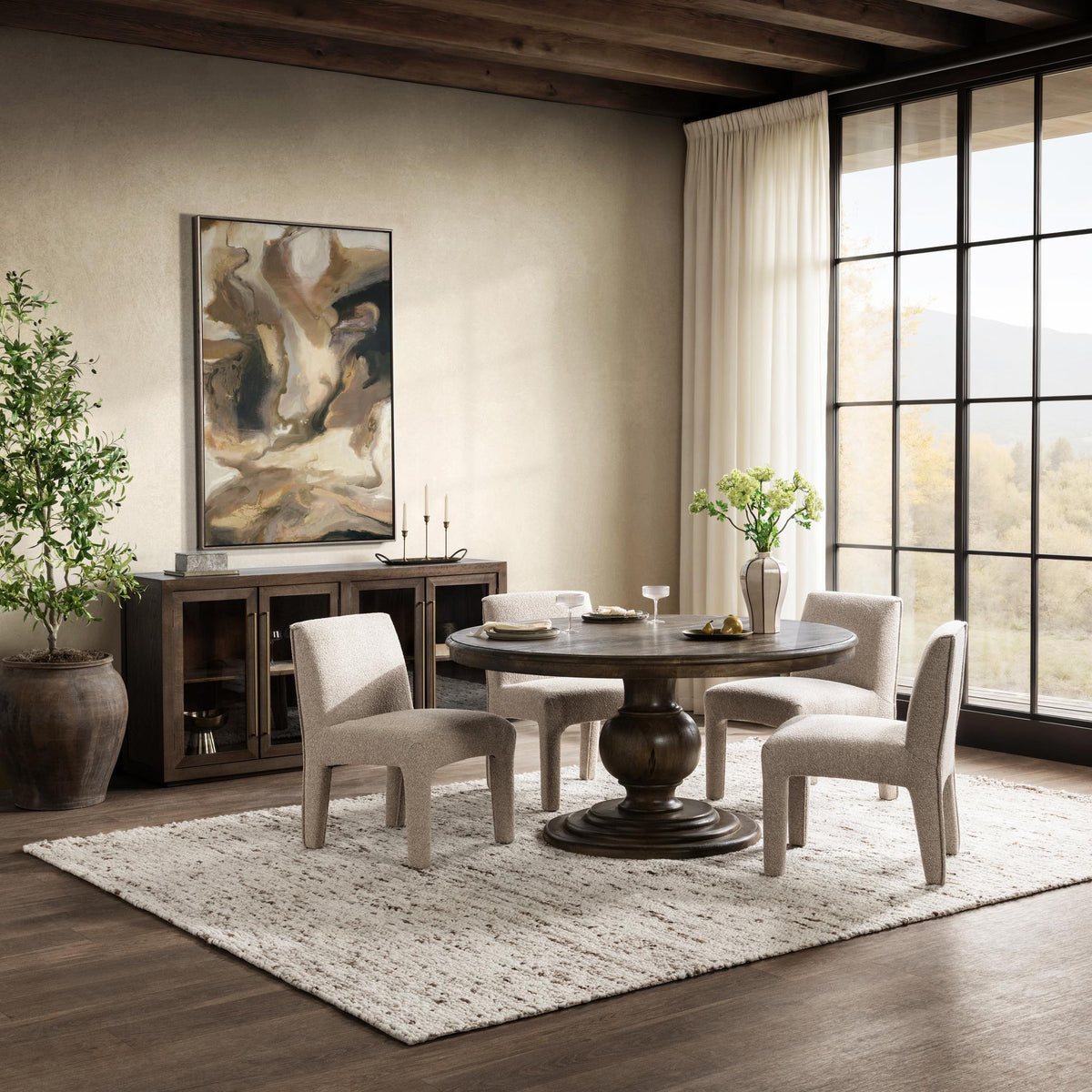 Brookside - Round Dining Table - Select Living Furniture - Dining Tables - Classic Home - 51011994 - Dark Brown -72"W x 72"D x 30"H - Brookside - Round Dining Table -