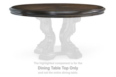 Maylee - Dark Brown - Round Dining Room Pedestal Table Top