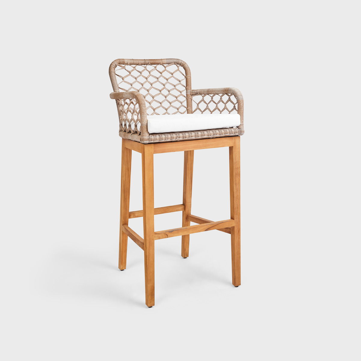 Paulo - Bar Stool - Light Brown & White