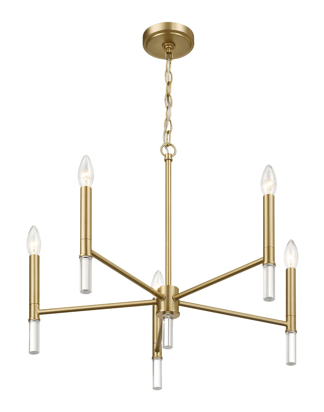 Courtyard - 5 Light Candle Light Chandelier - Clear / Gold