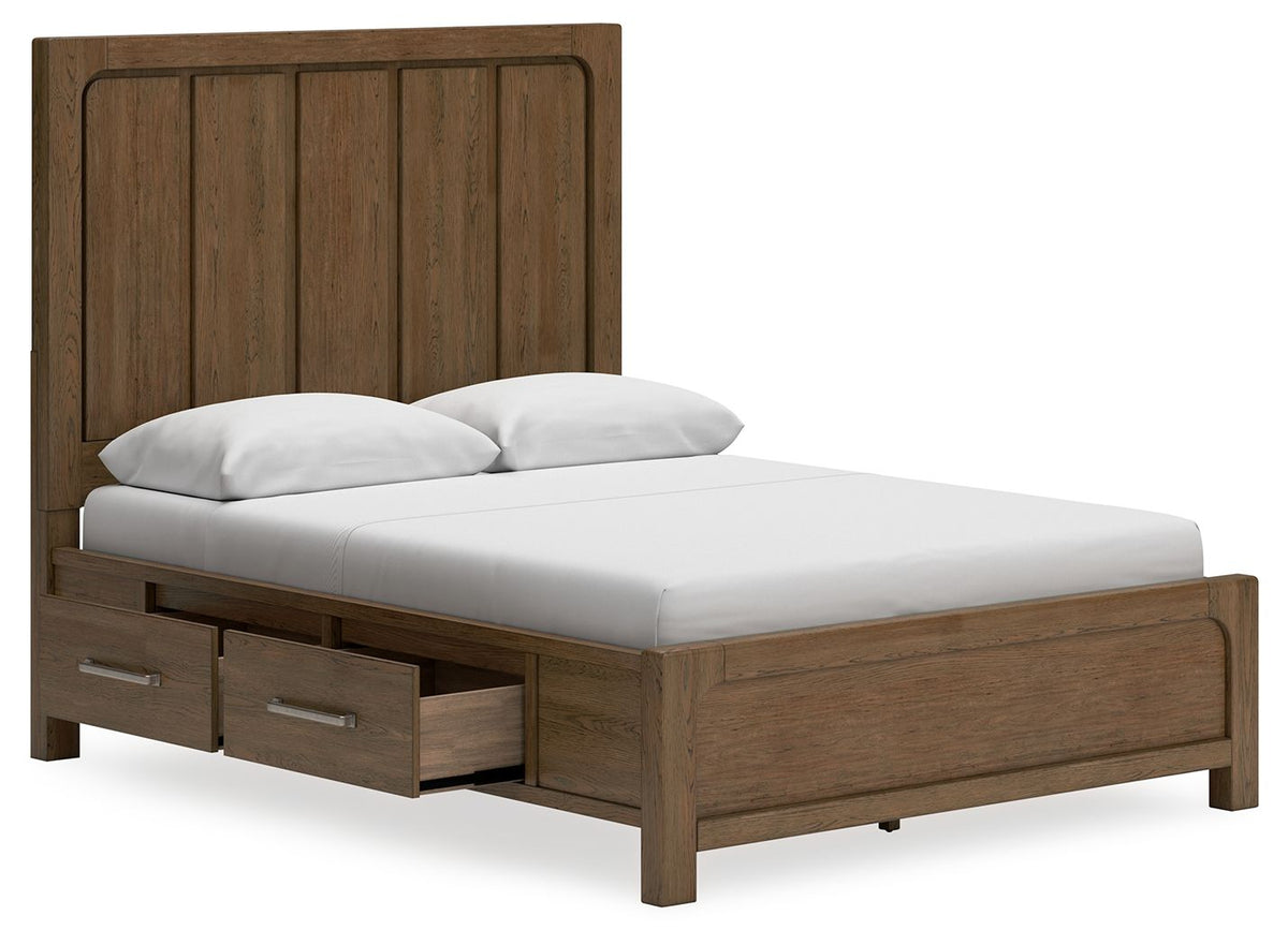 Cabalynn - Panel Bed With Storage - Select Living Furniture - Storage Beds - Signature Design by Ashley® - B974B8 - Light Brown -King - Cabalynn - Panel Bed With Storage -