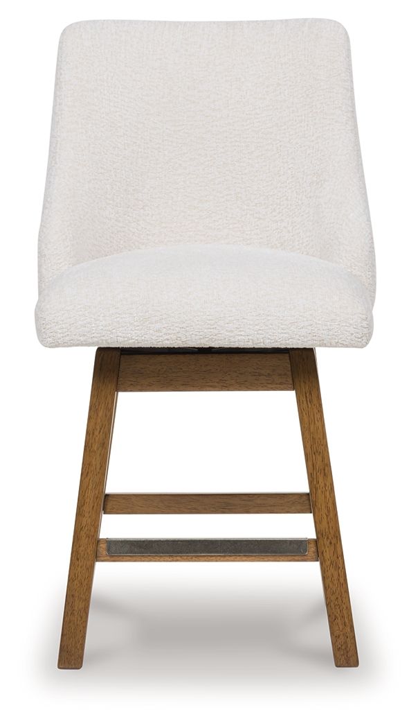 Cabalynn - Upholstered Swivel Barstool (Set of 2) - Oatmeal / Light Brown - Select Living Furniture - Stool Sets - Signature Design by Ashley® - D974-324 - Cabalynn - Upholstered Swivel Barstool (Set of 2) - Oatmeal / Light Brown -