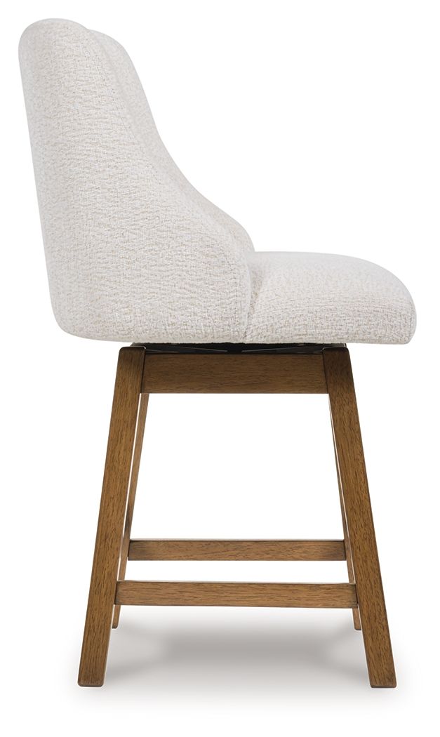 Cabalynn - Upholstered Swivel Barstool (Set of 2) - Oatmeal / Light Brown - Select Living Furniture - Stool Sets - Signature Design by Ashley® - D974-324 - Cabalynn - Upholstered Swivel Barstool (Set of 2) - Oatmeal / Light Brown -