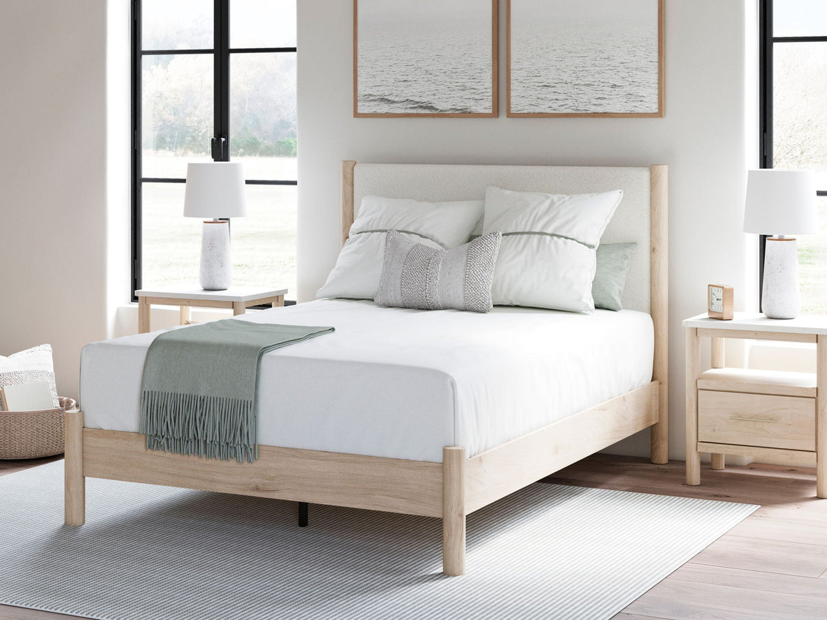 Cadmori - Upholstered Panel Bed - Select Living Furniture - Upholstered Beds - Signature Design by Ashley® - B2615B8 - Beige -Full - Cadmori - Upholstered Panel Bed -