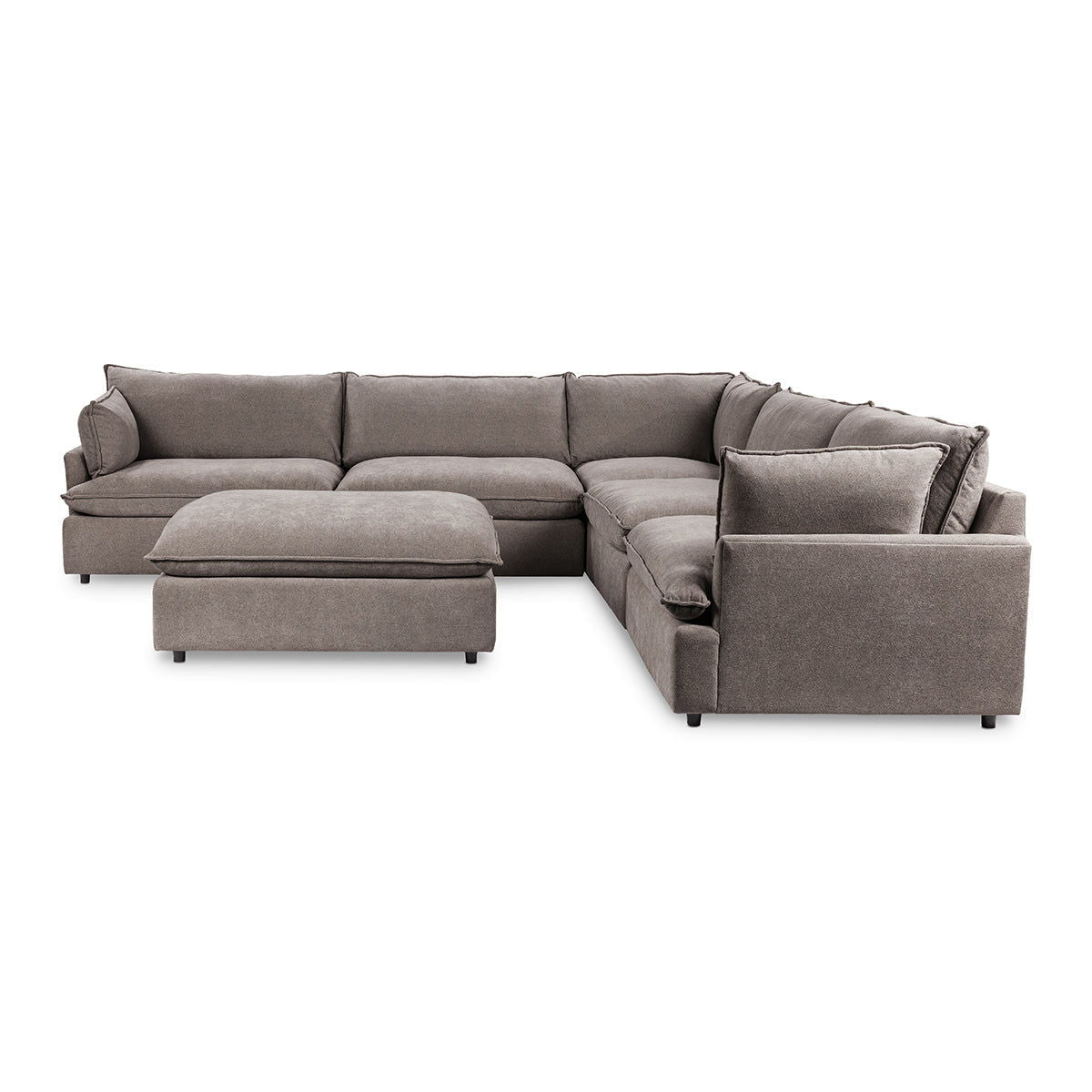 Caplan - 6 Piece Modular Sectional With Ottoman - Select Living Furniture - 2 Piece Living Room Sets - Classic Home - 5308SC622203 - Winter Wheat - Caplan - 6 Piece Modular Sectional With Ottoman -