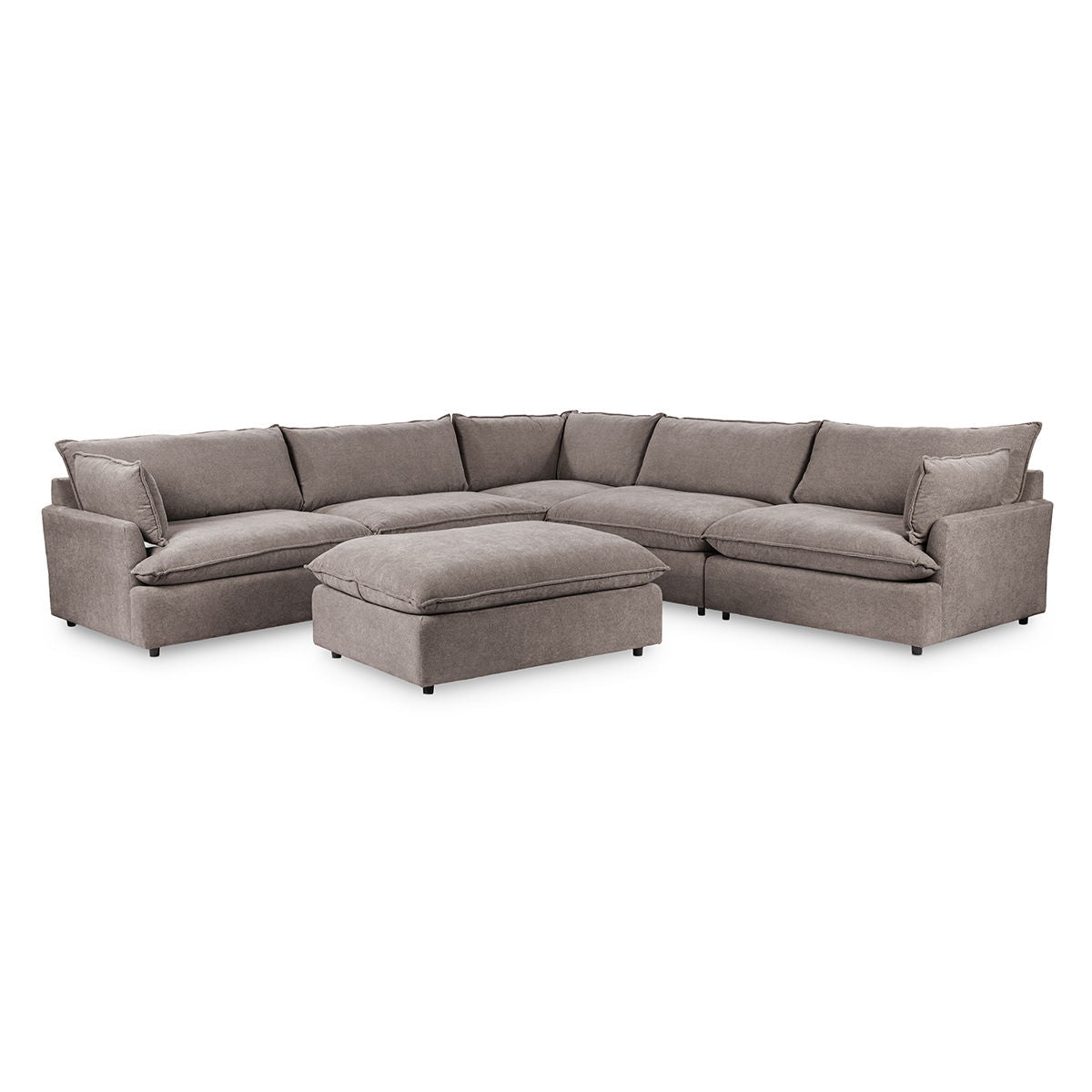 Caplan - 6 Piece Modular Sectional With Ottoman - Select Living Furniture - 2 Piece Living Room Sets - Classic Home - 5308SC6ECH - Elite Charcoal - Caplan - 6 Piece Modular Sectional With Ottoman -