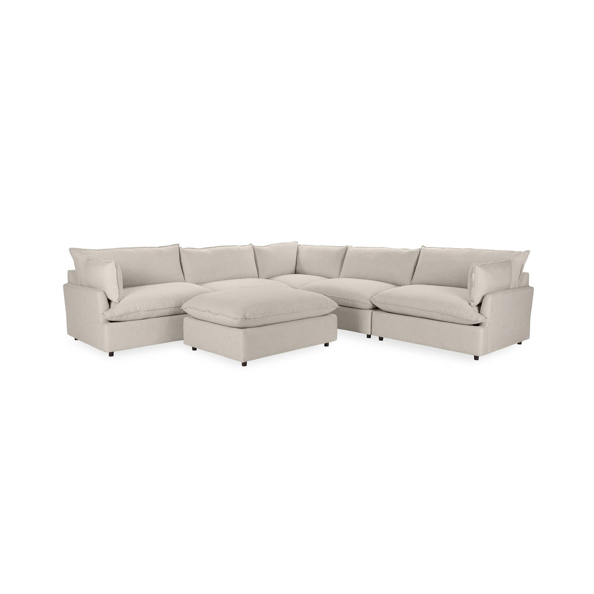 Caplan - 6 Piece Modular Sectional With Ottoman - Select Living Furniture - 2 Piece Living Room Sets - Classic Home - 5308SC6DTW - Dawn Twine - Caplan - 6 Piece Modular Sectional With Ottoman -