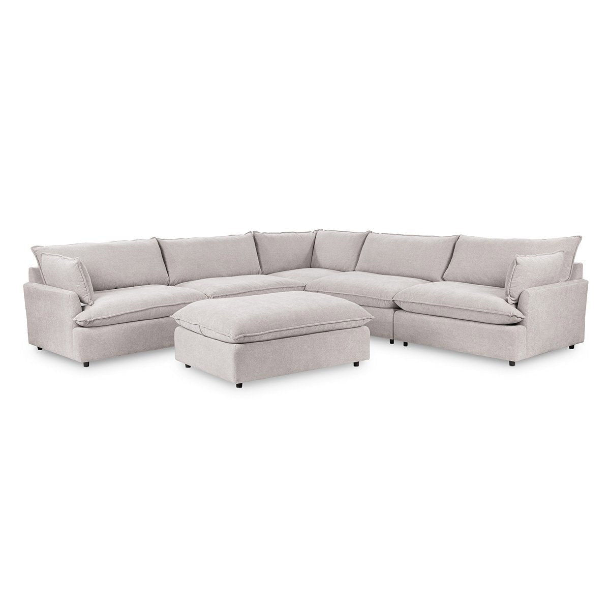 Caplan - 6 Piece Modular Sectional With Ottoman - Select Living Furniture - 2 Piece Living Room Sets - Classic Home - 5308SC6EGR - Elite Gray - Caplan - 6 Piece Modular Sectional With Ottoman -