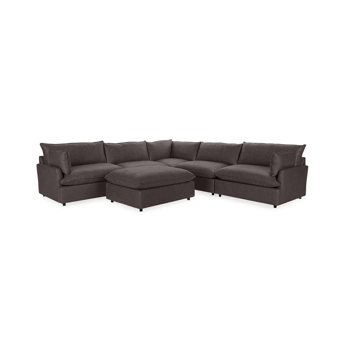 Caplan - 6 Piece Modular Sectional With Ottoman - Select Living Furniture - 2 Piece Living Room Sets - Classic Home - 5308SC6LCO - Lush Chocolate - Caplan - 6 Piece Modular Sectional With Ottoman -