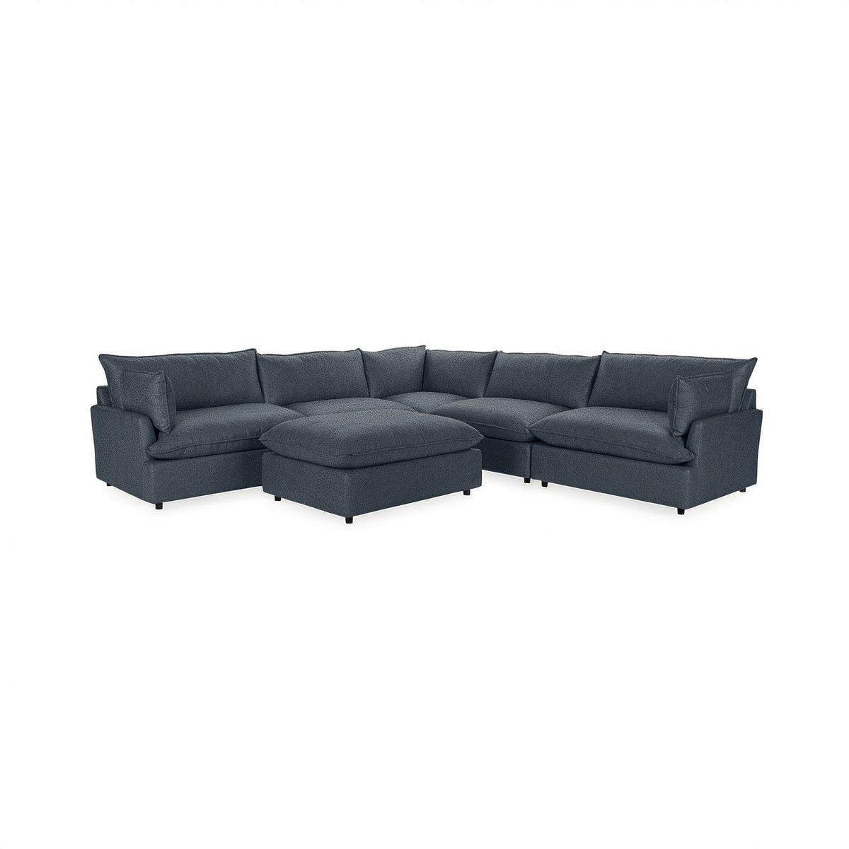 Caplan - 6 Piece Modular Sectional With Ottoman - Select Living Furniture - 2 Piece Living Room Sets - Classic Home - 5308SC6EPNA - El Paso Navy - Caplan - 6 Piece Modular Sectional With Ottoman -