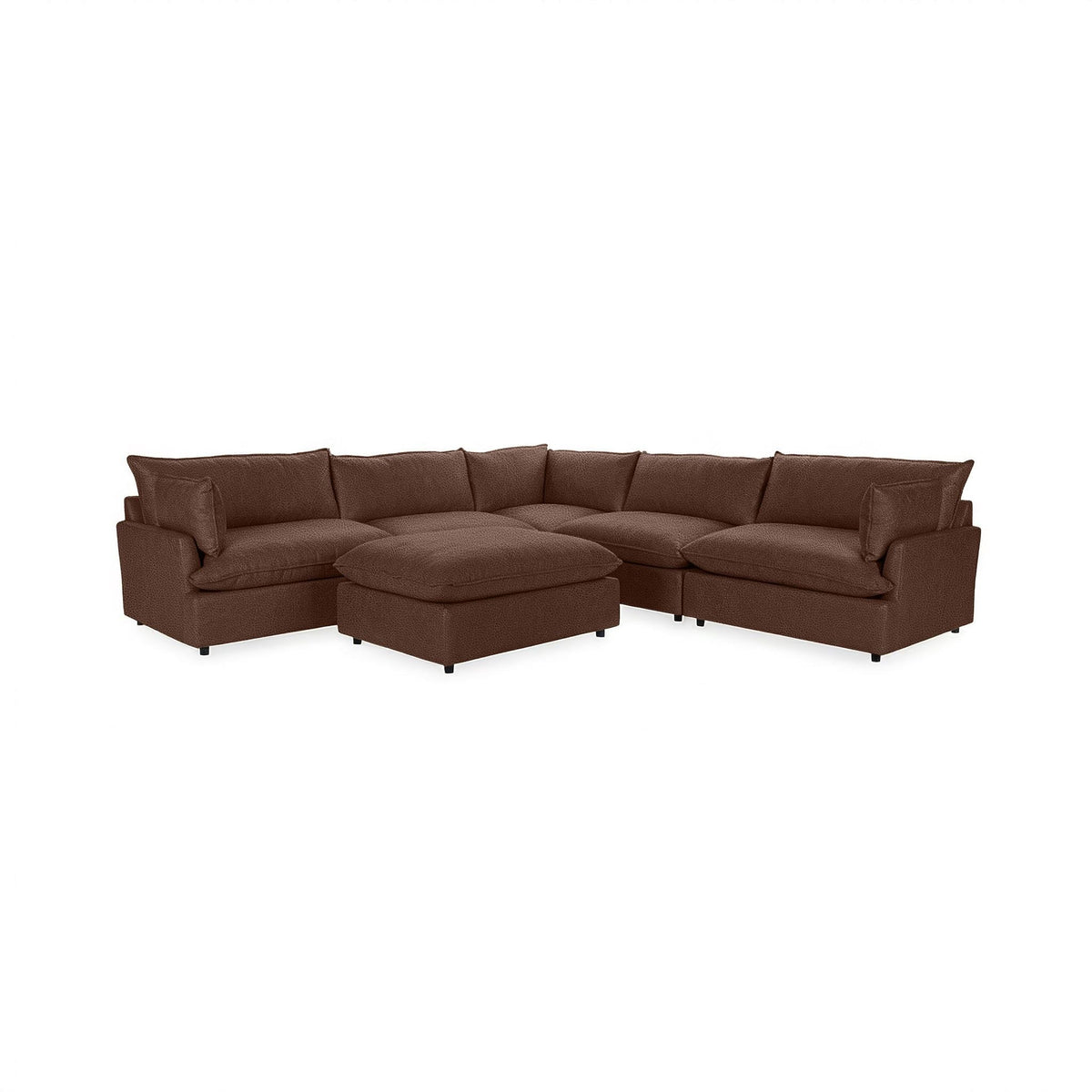 Caplan - 6 Piece Modular Sectional With Ottoman - Select Living Furniture - 2 Piece Living Room Sets - Classic Home - 5308SC6EPBR - El Paso Brown - Caplan - 6 Piece Modular Sectional With Ottoman -
