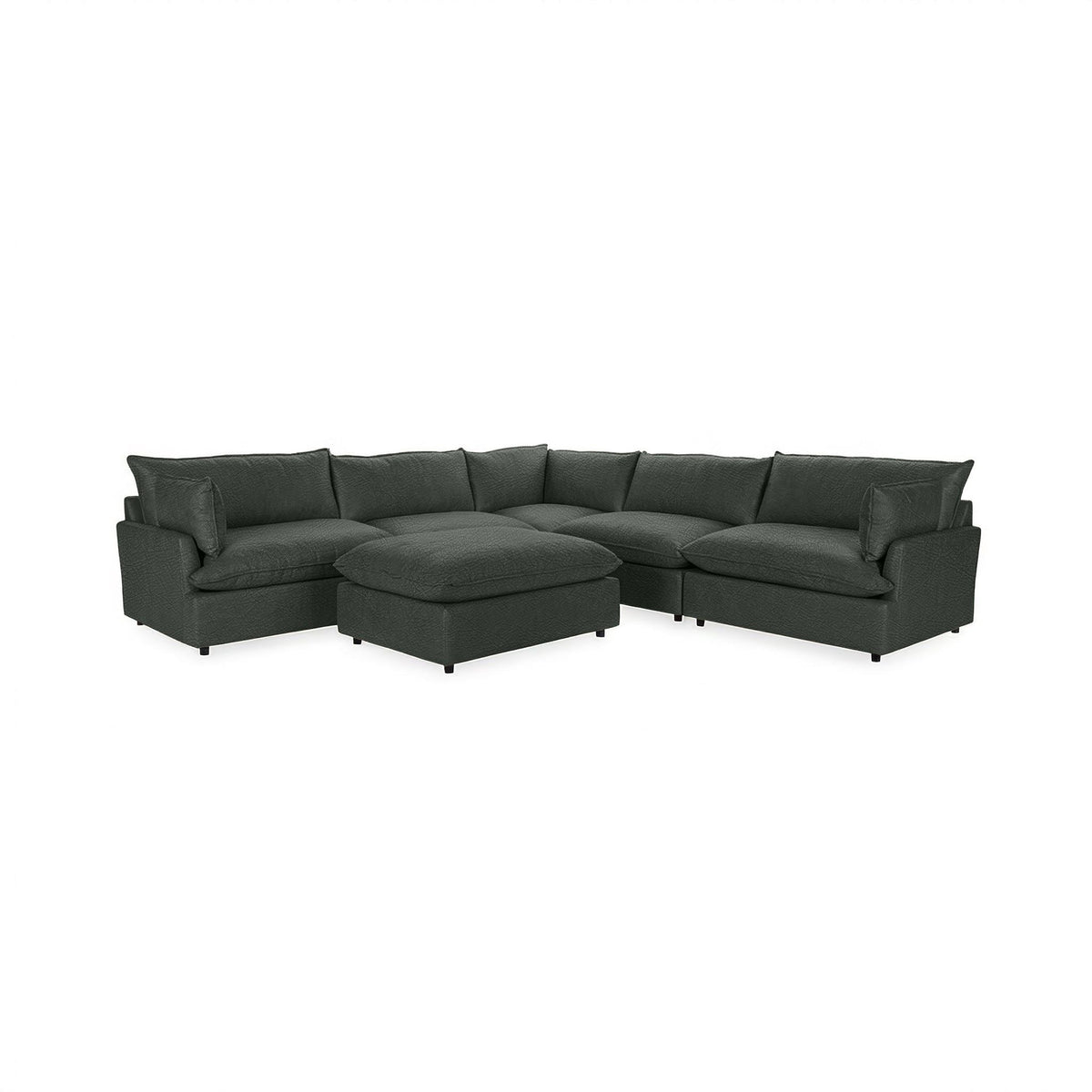Caplan - 6 Piece Modular Sectional With Ottoman - Select Living Furniture - 2 Piece Living Room Sets - Classic Home - 5308SC621902 - Hunter Green - Caplan - 6 Piece Modular Sectional With Ottoman -