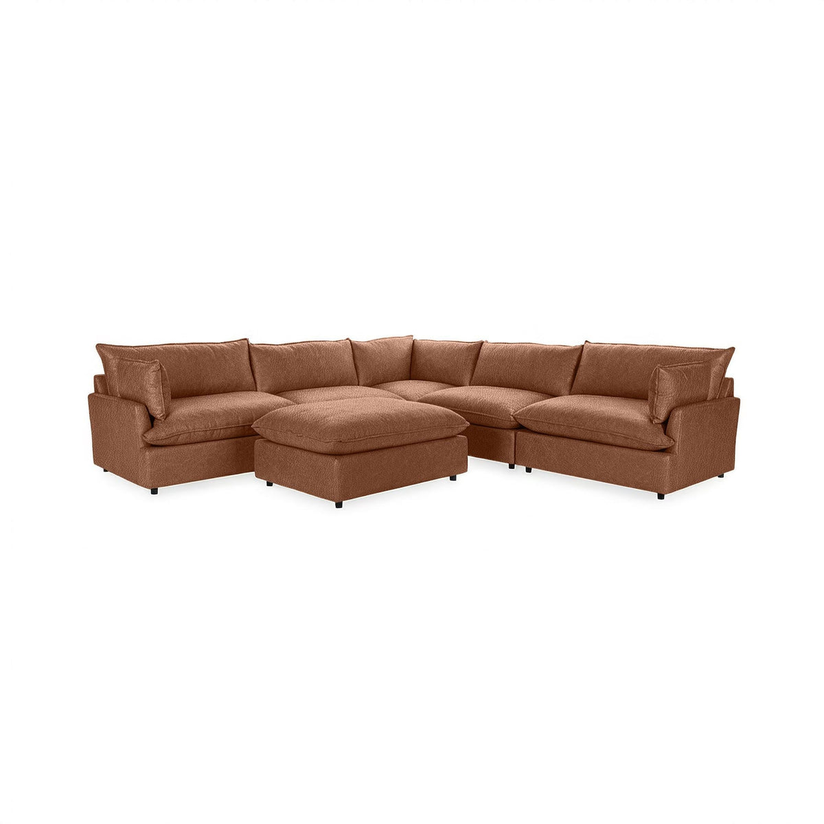 Caplan - 6 Piece Modular Sectional With Ottoman - Select Living Furniture - 2 Piece Living Room Sets - Classic Home - 5308SC6LSD - Lush Saddle - Caplan - 6 Piece Modular Sectional With Ottoman -