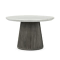 Caspia - 47" Outdoor Round Dining Table - Snowdrift White / Black - Select Living Furniture - Dining Tables - Classic Home - 51031698 - Caspia - 47" Outdoor Round Dining Table - Snowdrift White / Black -