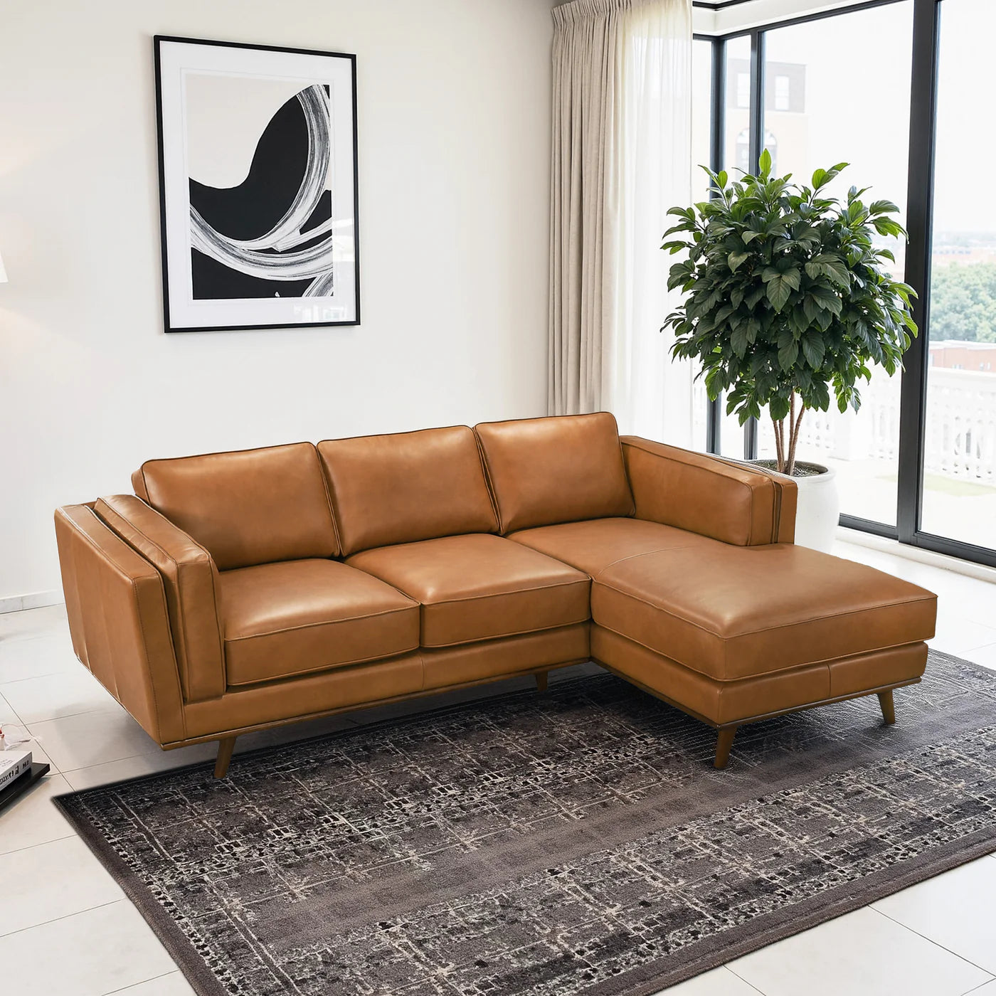 Palermo Genuine Leather Sectional