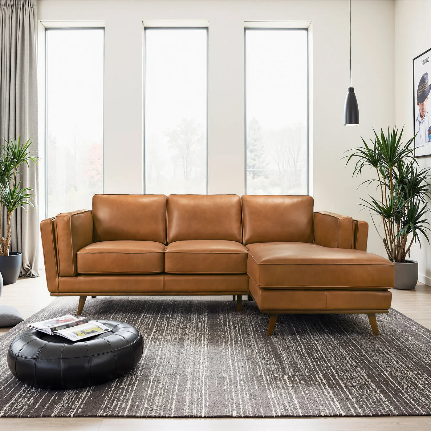 Palermo Genuine Leather Sectional