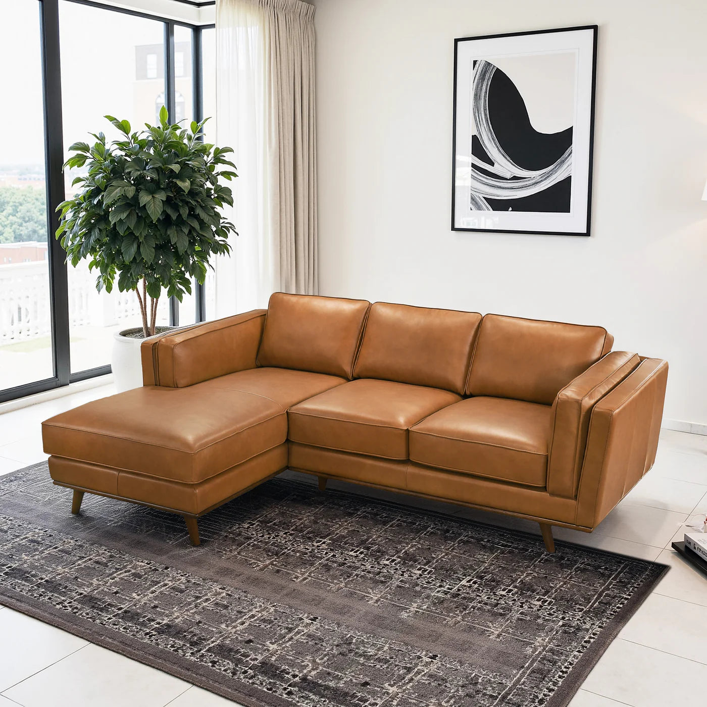 Palermo Genuine Leather Sectional