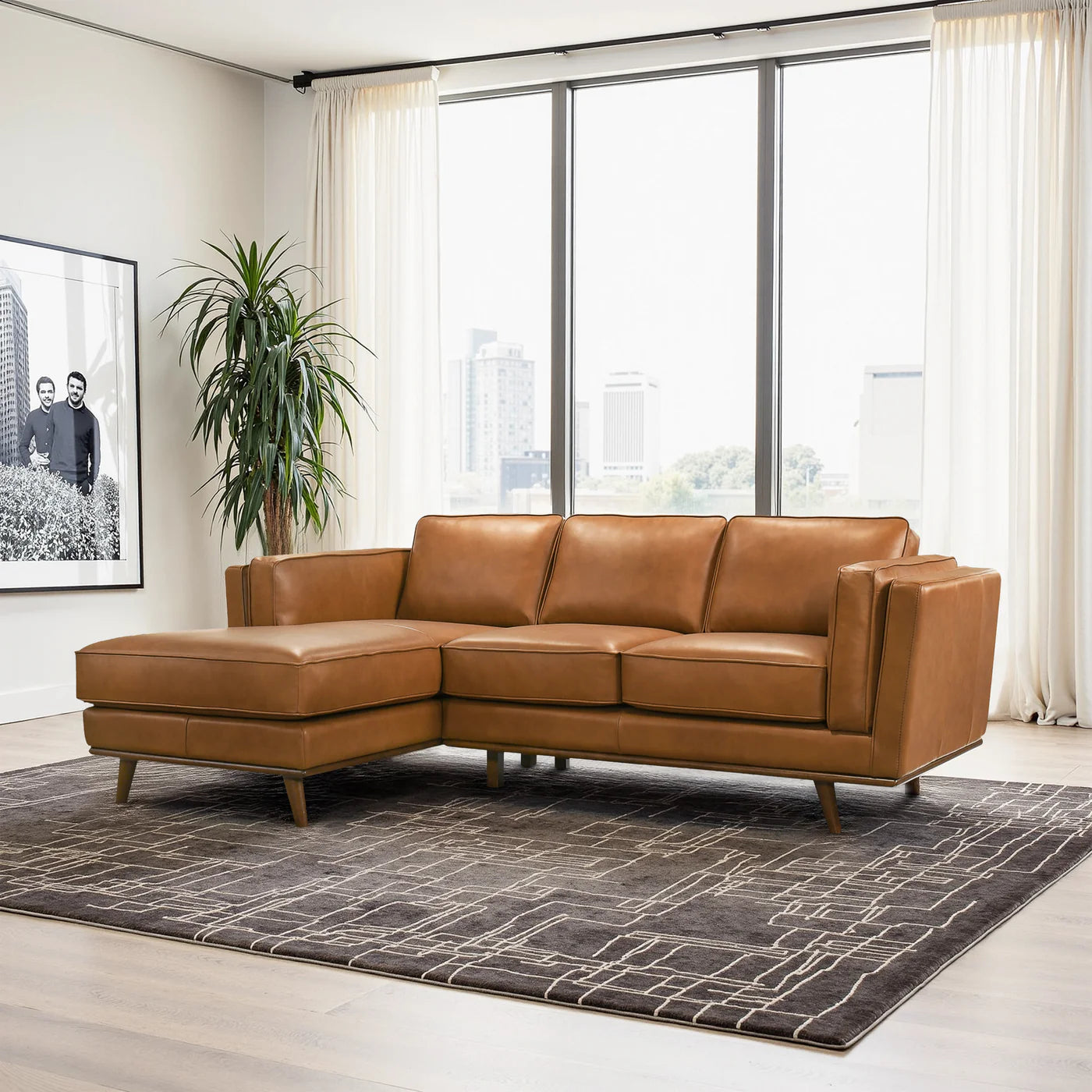 Palermo Genuine Leather Sectional