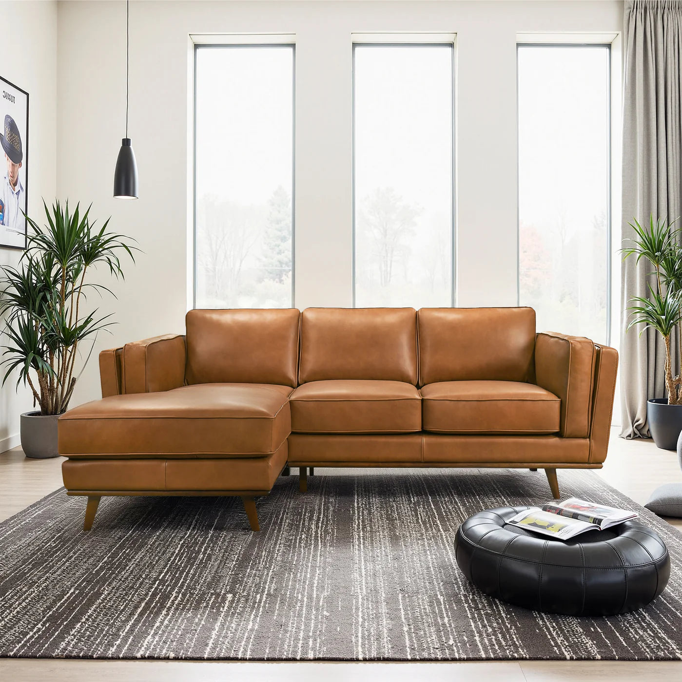 Palermo Genuine Leather Sectional