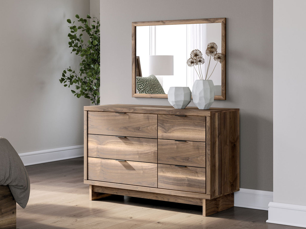 Chirason - Dresser And Mirror - Brown - Select Living Furniture - Dresser & Mirror - Signature Design by Ashley® - PCB3367B20 - Chirason - Dresser And Mirror - Brown -