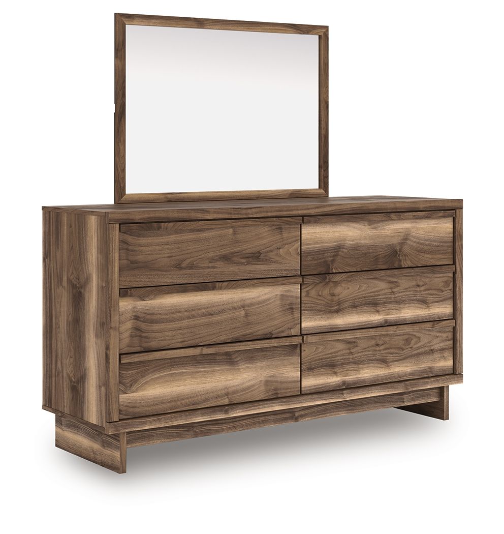 Chirason - Six Drawers Dresser - Select Living Furniture - Dressers - Signature Design by Ashley® - PCB3367B1 - Dark Brown -Dresser & Mirror - Chirason - Six Drawers Dresser -
