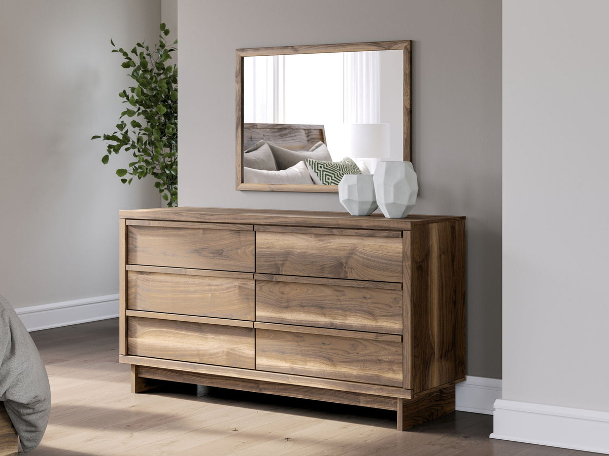 Chirason - Six Drawers Dresser - Select Living Furniture - Dressers - Signature Design by Ashley® - PCB3367B1 - Dark Brown -Dresser & Mirror - Chirason - Six Drawers Dresser -