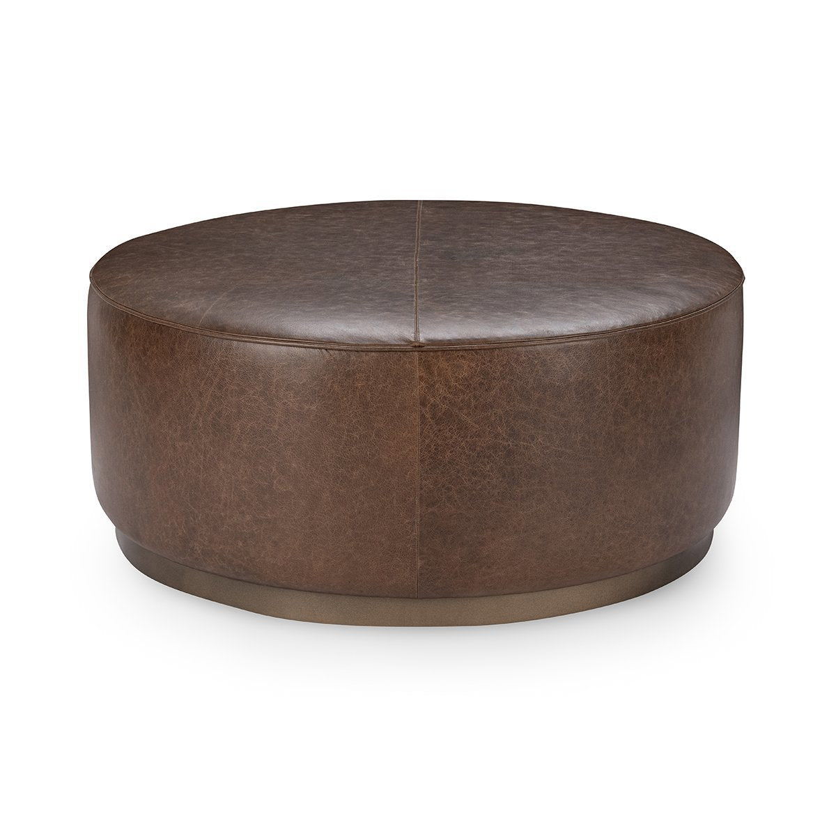 Clair - Leather Round Table - Select Living Furniture - Coffee Tables - Classic Home - 51011967 - Dark Brown -Coffee Tables - Clair - Leather Round Table -