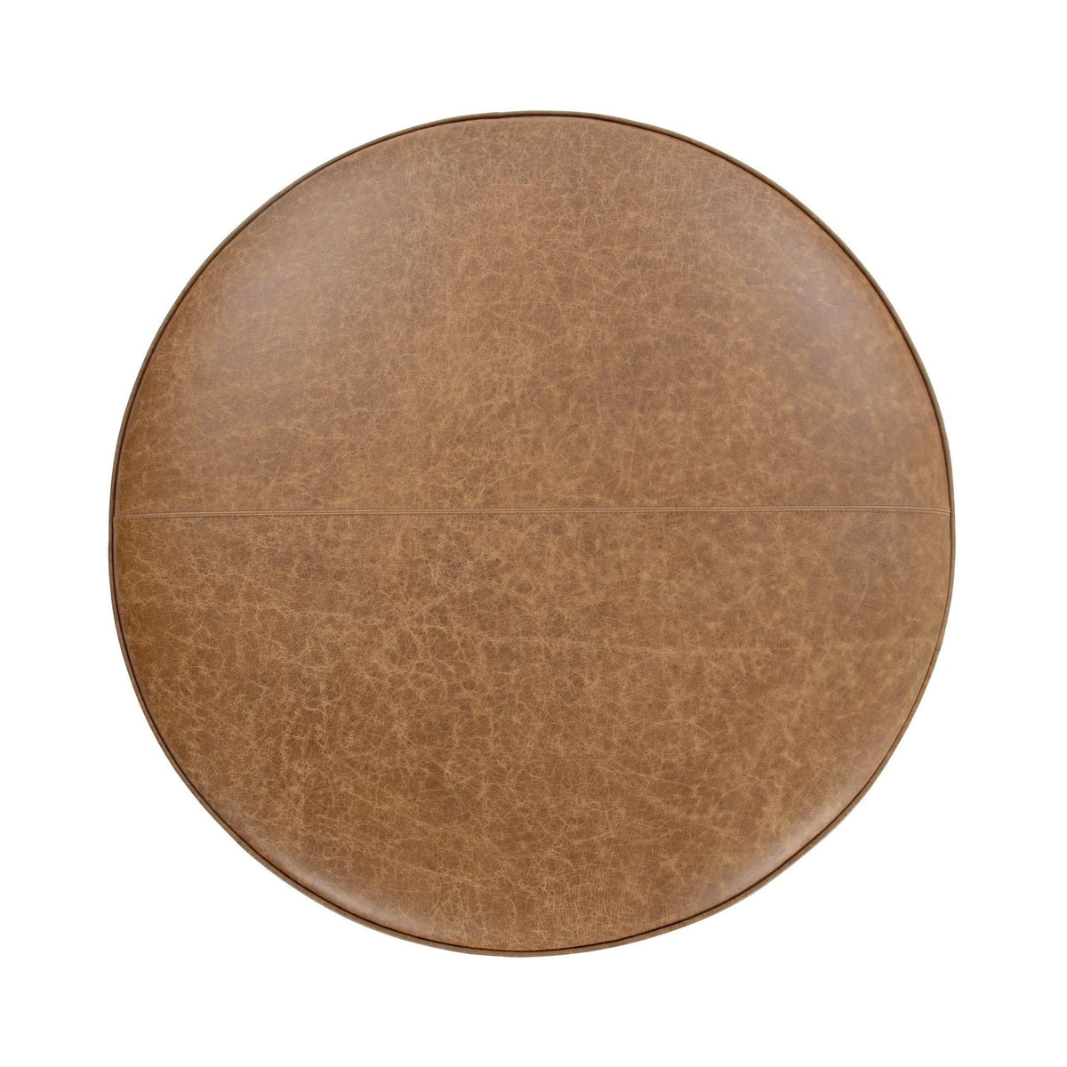 Clair - Leather Round Table - Select Living Furniture - Coffee Tables - Classic Home - 51012113 - Light Brown -End Tables - Clair - Leather Round Table -