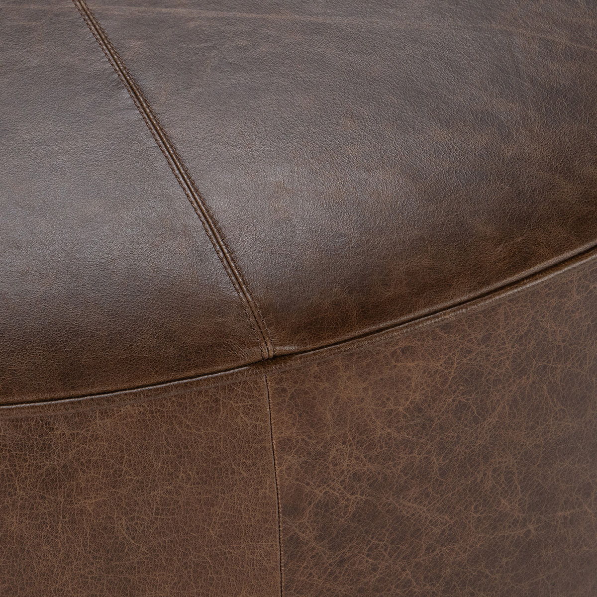 Clair - Leather Round Table - Select Living Furniture - Coffee Tables - Classic Home - 51012113 - Light Brown -End Tables - Clair - Leather Round Table -