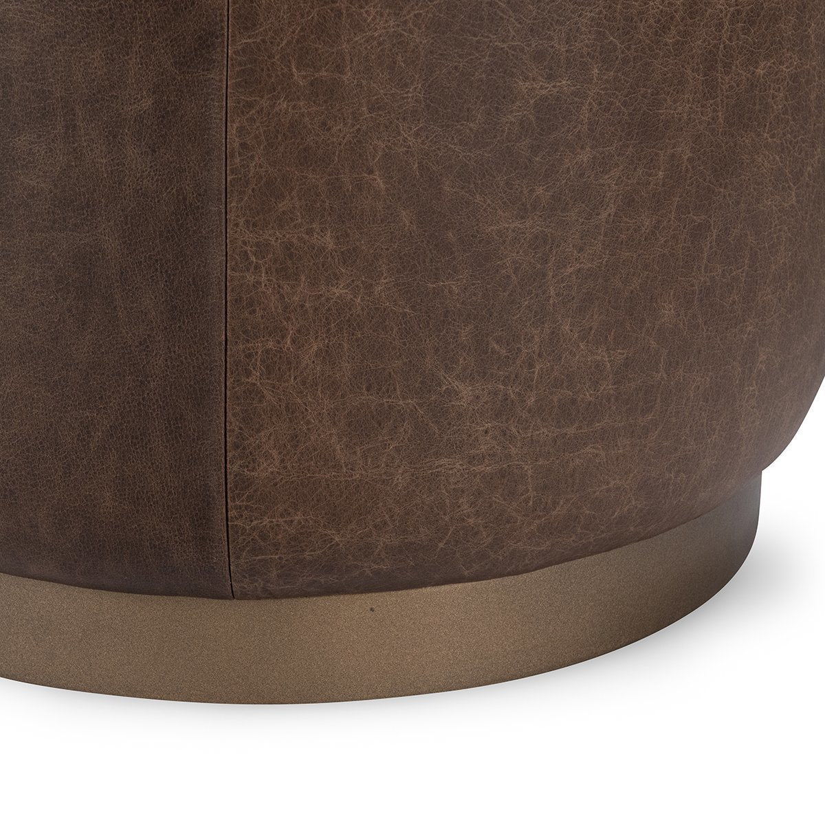 Clair - Leather Round Table - Select Living Furniture - Coffee Tables - Classic Home - 51012113 - Light Brown -End Tables - Clair - Leather Round Table -