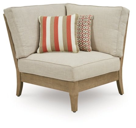 Clare View Beige Performance Fabric Outdoor Modular Sectional - Select Living Furniture - Ashley Furniture -  - 3 Piece Sectional -Light Beige - Clare View Beige Performance Fabric Outdoor Modular Sectional -