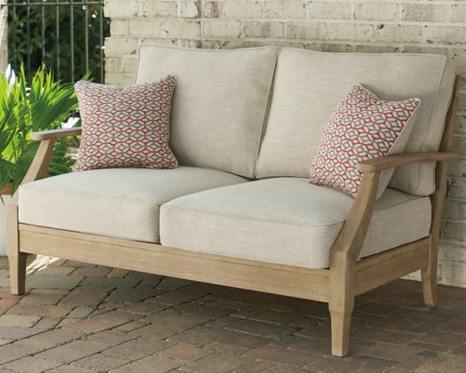 Clare View Beige Performance Fabric Outdoor Modular Sectional - Select Living Furniture - Ashley Furniture -  - 3 Piece Sectional -Light Beige - Clare View Beige Performance Fabric Outdoor Modular Sectional -