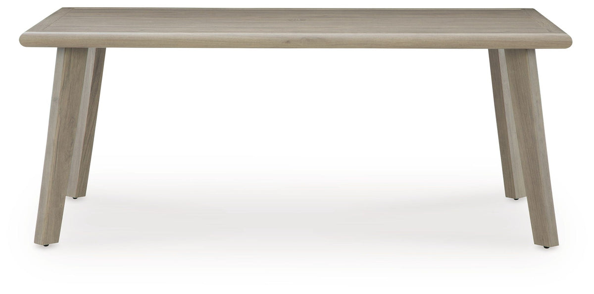 Cliff Trails - Rectangle Dining Table With Umbrella Option - Beige - Select Living Furniture - Dining Tables - Signature Design by Ashley® - PCP690-625 - Cliff Trails - Rectangle Dining Table With Umbrella Option - Beige -