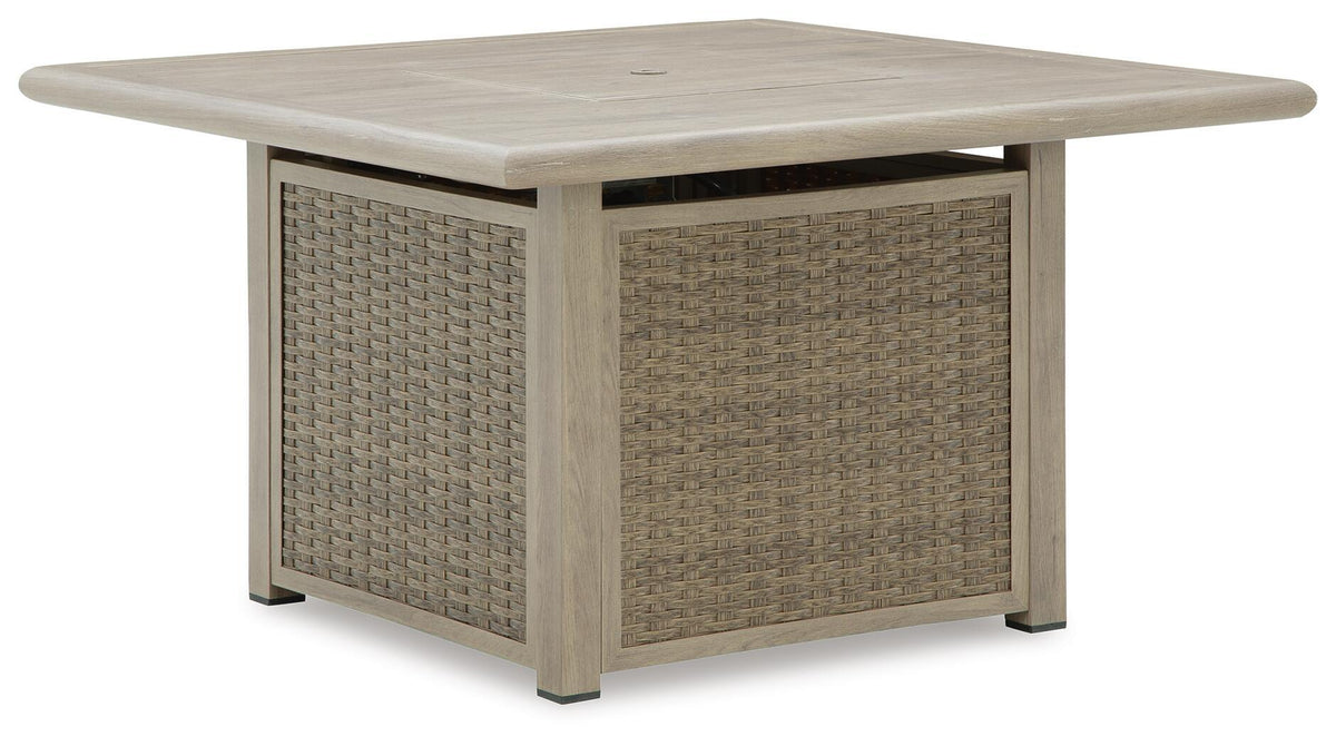 Cliff Trails - Square Fire Pit Table - Beige - Select Living Furniture - Fire Pits - Signature Design by Ashley® - PCP690-772 - Cliff Trails - Square Fire Pit Table - Beige -