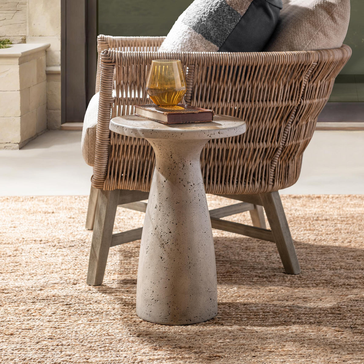 Collins - Outdoor Accent Table - Select Living Furniture - End Tables - Classic Home - 51031448 - Dark Gray -13"W x 13"D x 19"H - Collins - Outdoor Accent Table -