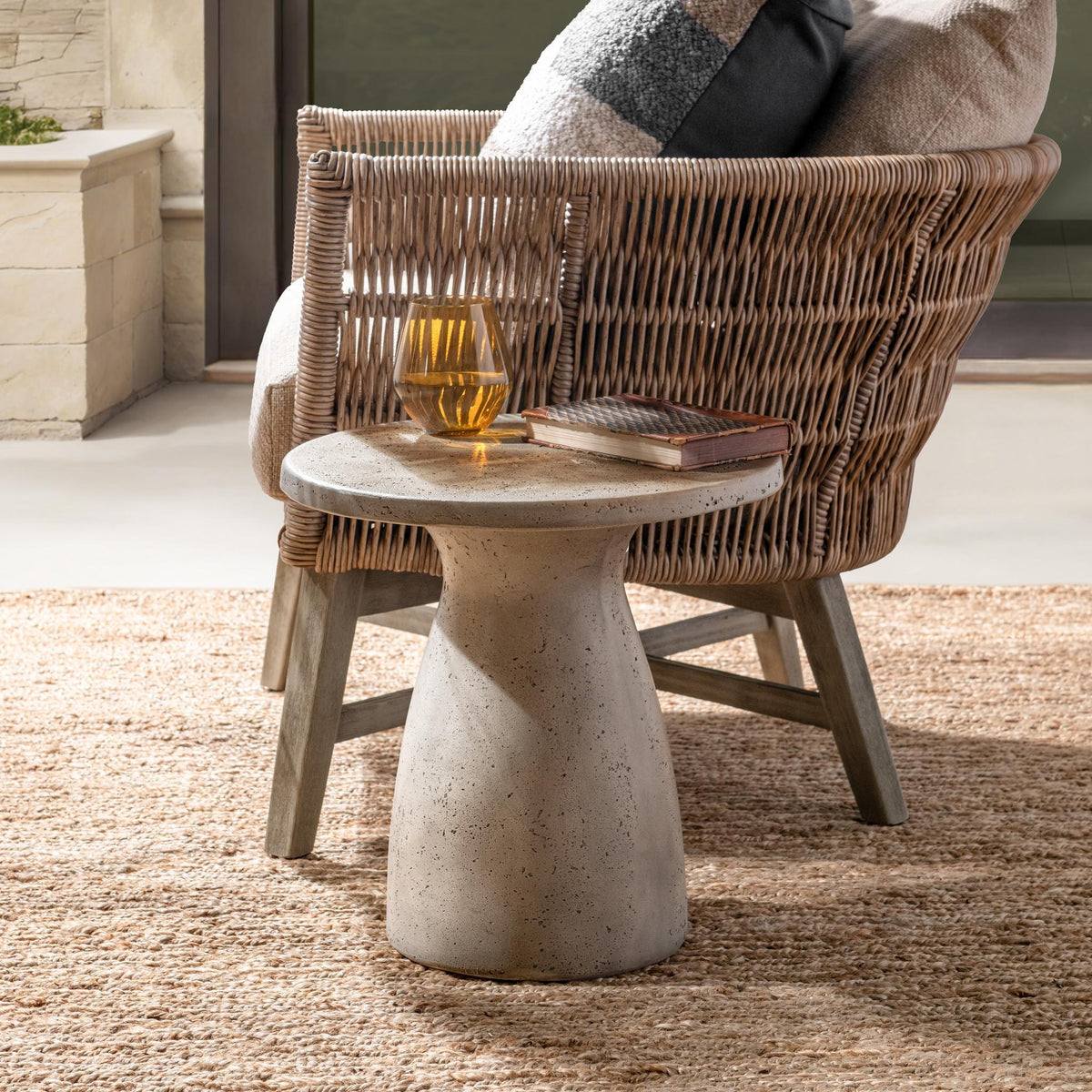 Collins - Outdoor Accent Table - Select Living Furniture - End Tables - Classic Home - 51031448 - Dark Gray -13"W x 13"D x 19"H - Collins - Outdoor Accent Table -