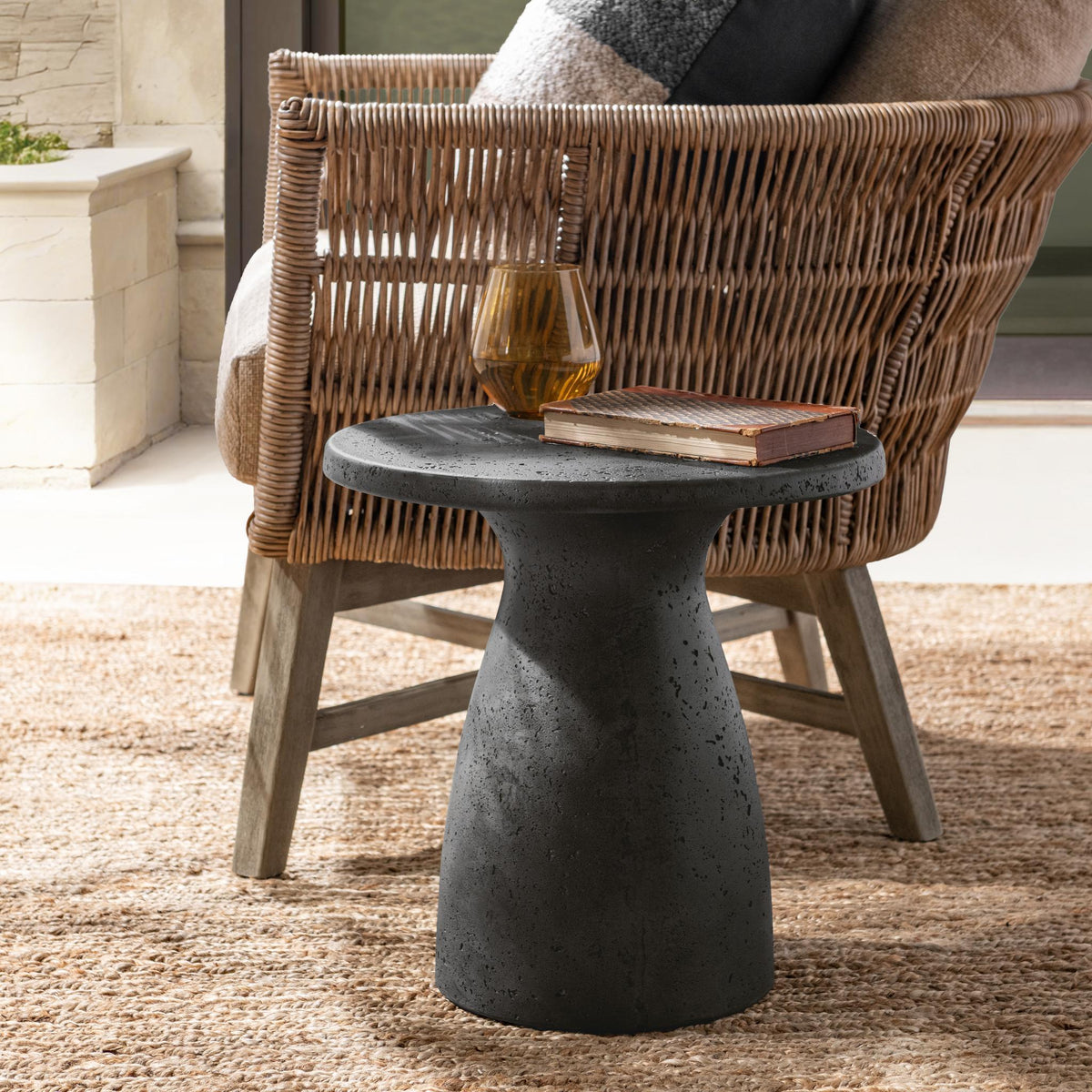 Collins - Outdoor Accent Table - Select Living Furniture - End Tables - Classic Home - 51031448 - Dark Gray -13"W x 13"D x 19"H - Collins - Outdoor Accent Table -