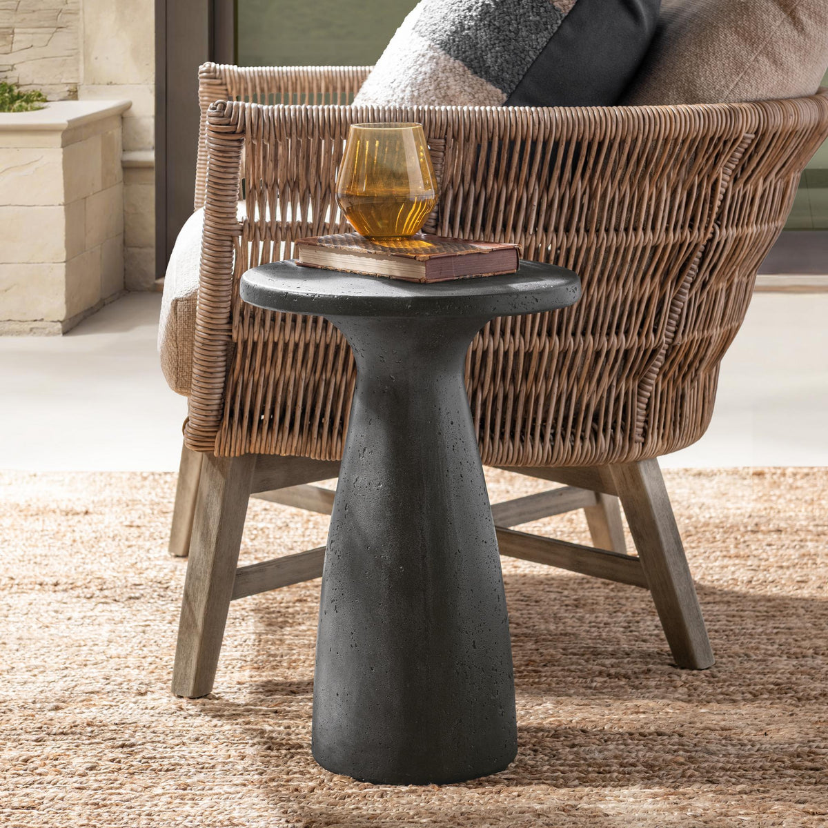 Collins - Outdoor Accent Table - Select Living Furniture - End Tables - Classic Home - 51031448 - Dark Gray -13"W x 13"D x 19"H - Collins - Outdoor Accent Table -