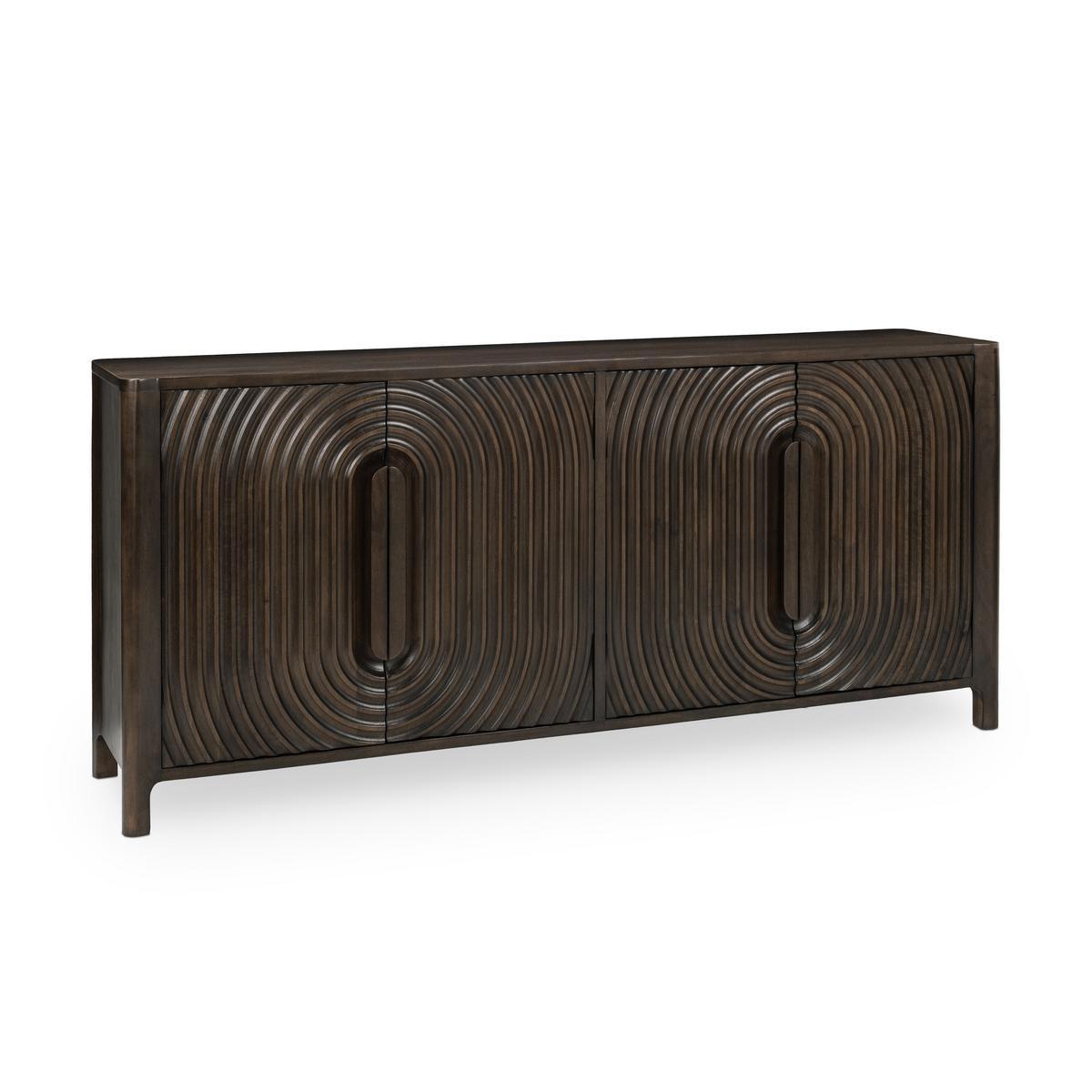 Colson - Mango Wood 4 Door Cabinet - Dark Brown - Select Living Furniture - Accent Cabinets - Classic Home - 52010965 - Colson - Mango Wood 4 Door Cabinet - Dark Brown -