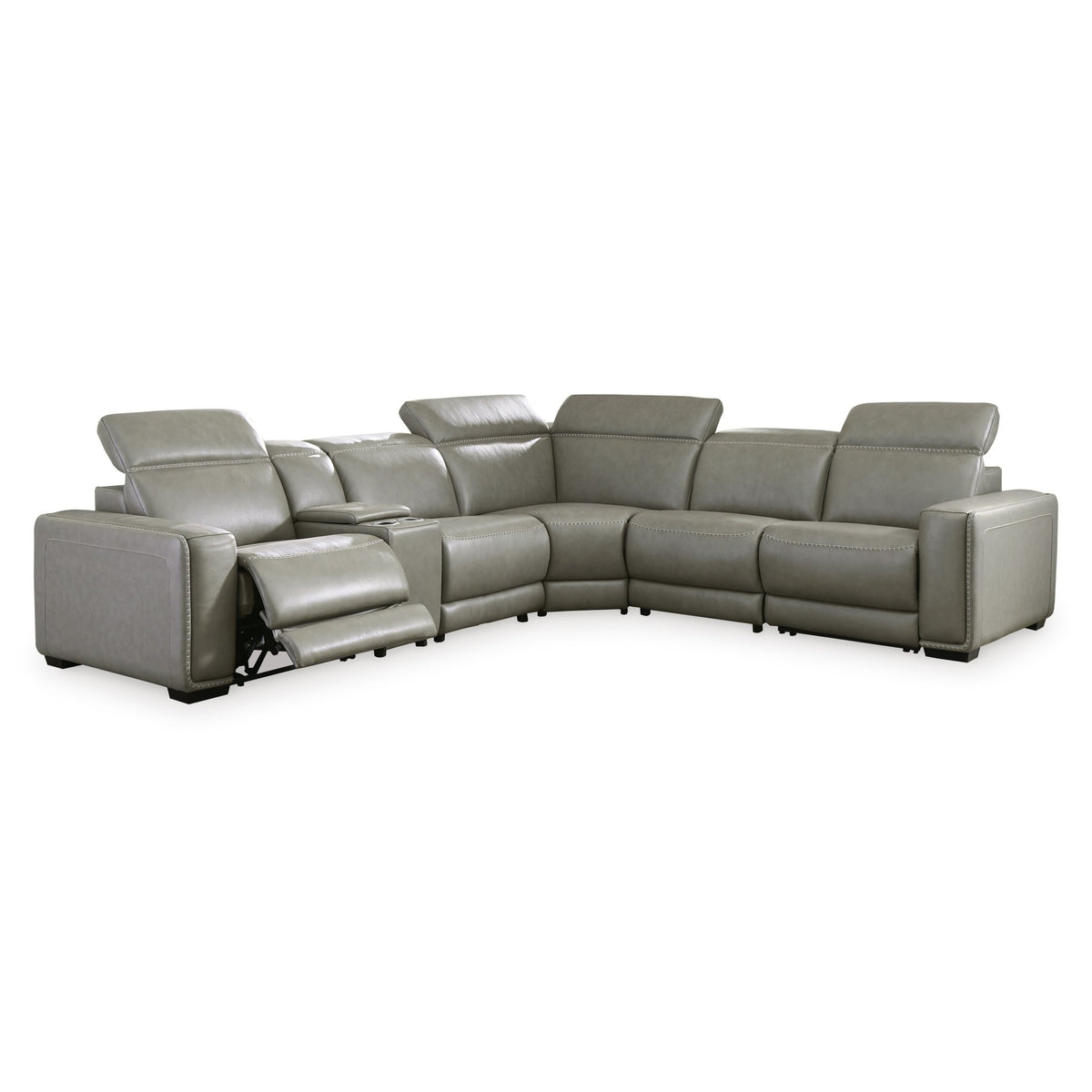 Correze Reclining Sectional - Select Living Furniture - Signature Design by Ashley® - CORREZE-4PC-C - Gray -4-Piece Power Reclining Sofa + Console - Correze Reclining Sectional -