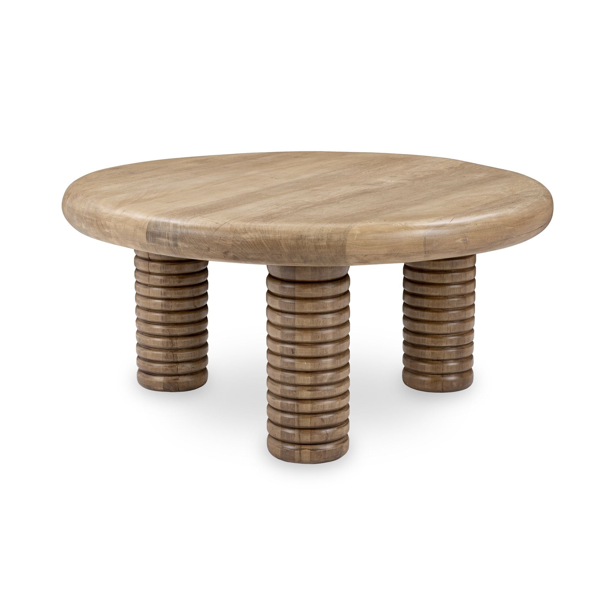 Ilaria - Reclaimed Wood Round Coffee Table - Sand Washed