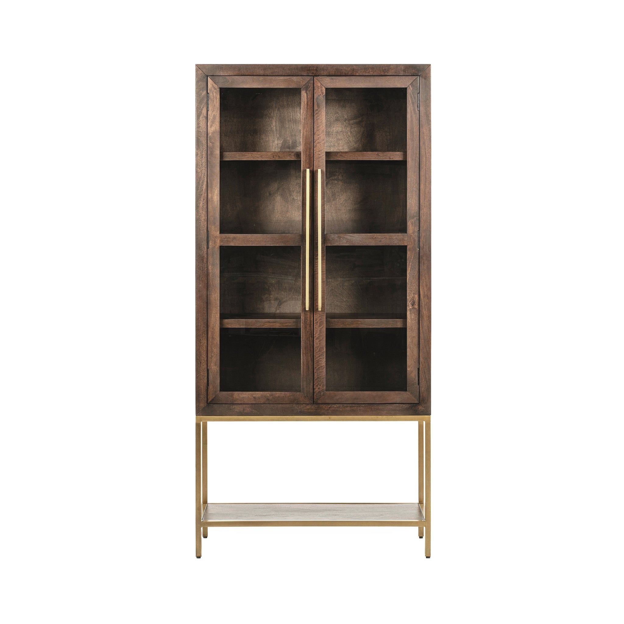 Freemont - Solid Wood Tall Cabinet - Kona Brown