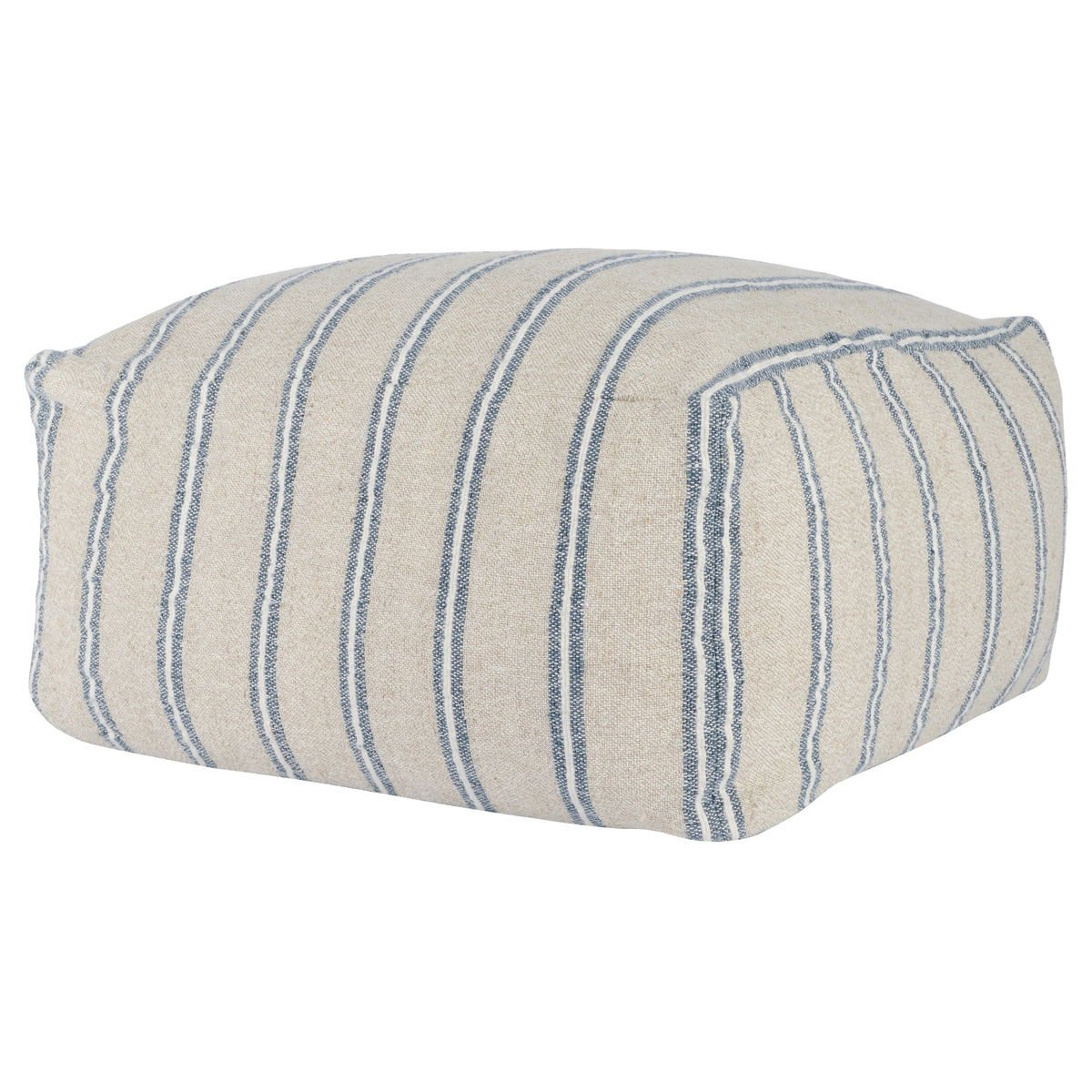 Delgada - Pouf - Natural / Blue - Select Living Furniture - Accent Poufs - Villa - VP10016 - Delgada - Pouf - Natural / Blue -