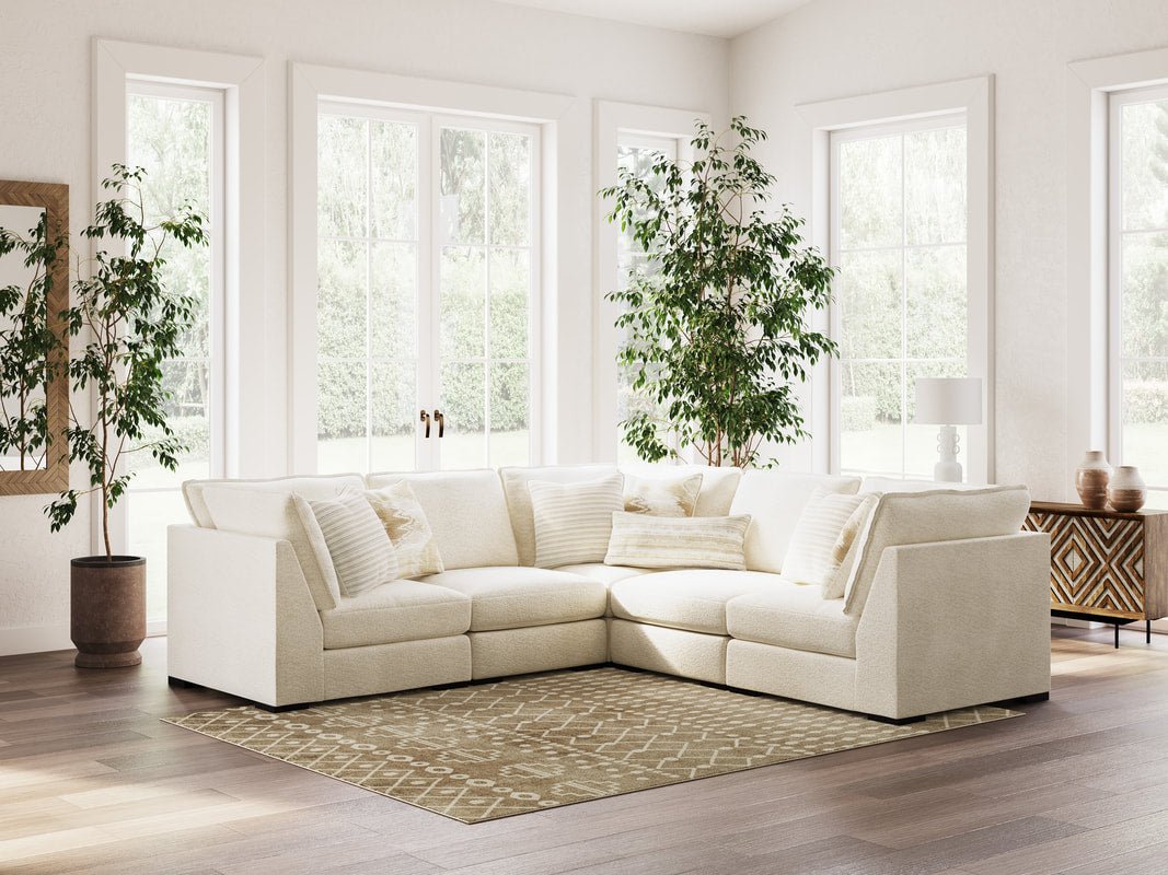 Donelson Creek Sectional - Select Living Furniture - Ashley Furniture -  - Vanilla -2-Armless Chair & 3-Corner Chair - lifestyle -